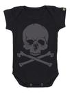 Body Bebê Caveira Ossos Preto Art Rock