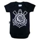 Body Bebê Corinthians Preto Escudo Oficial
