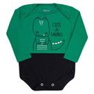 Body Bebê Cute a Saurus, Manga Longa, Verde, 0 a 3 Meses, Gaga Baby