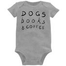 Body Bebê Dogs Books and Coffee - Foca na Moda