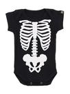 Body Bebê Esqueleto Half Face Preto Art Rock Body Bebê Esqueleto Half Face Preto Art Rock