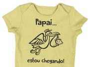 Body Bebe Estou Chegando Papai Gravidez Revelação Amarelo Bebê