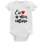 Body Bebê Eu amo meu catioro - Foca na Moda