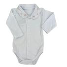 Body Bebê Feminino Luxo Gola Trabalhada Body Gola Bordada Manga Longa 4074