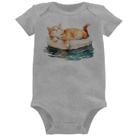 Body Bebê Gatinho Relaxando na Bóia - Foca na Moda
