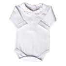 Body bebê gola com poás coloridos - Branco