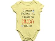 Body Bebê Infantil Amor da Dinda Promovida Madrinha Amarelo Bebê