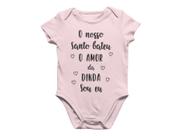 Body Bebê Infantil Amor da Dinda Promovida Madrinha Rosa Bebê