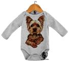 Body Bebe Infantil Cachorro Cao Dog Yorkshire Fofo Raca