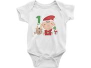 Body Bebê Infantil Meu Primeiro Natal Feliz Natal Mesversário 1 mês Branca