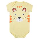 Body Bebê Leão, Manga Curta, Amarelo, 0 a 3 Meses, Gaga Baby