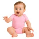 Body Bebê Liso cor Rosa100% Algodão