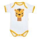 Body Bebê Manga Curta Tigre Creme Conforto e Estilo