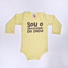 Body Bebê Manga Longa Amarelo Chocolatinho da Dinda