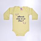 Body Bebê Manga Longa Amarelo Quem Vai Ser Vovô