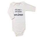 Body Bebe Manga Longa Com Frases Estampadas Menina e Menino