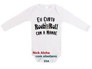 body bebê manga longa eu curto rock roll com a mamãe cód 03A body bebê manga longa eu curto rock roll com a mamãe cód 03A