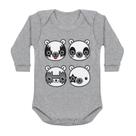Body Bebê Manga Longa Kiss Bear Mescla