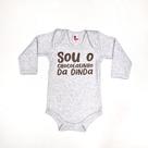 Body Bebê Manga Longa Mescla Chocolatinho da Dinda