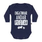 Body Bebê Manga Longa Pilotar Marinho