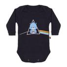 Body Bebê Manga Longa Pink Floyd Bear Side Preto Art Rock