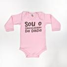 Body Bebê Manga Longa Rosa Chocolatinho da Dinda