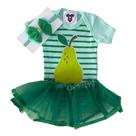 Body Bebe Menina FRUTINHA PERA + Laço +Tutu- Mesversário Temático