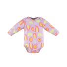 Body Bebê Menina Manga Longa Suedine Arco Íris Up Baby