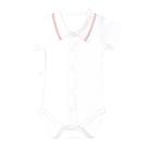 Body Bebê Menino Gola Polo Branco Detalhe Vermelho Fofinho