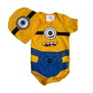 Body Bebe Menino Minions + Touca - Mesversário