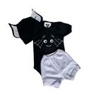 Body Bebe Menino - Morcego + Shorts + Touca - Halloween - Temático