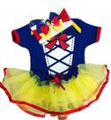 Body Bebê Mesversário Branca de neve + Tule + Laço Papilloo Body Bebê Mesversário Branca de neve + Tule + Laço Papilloo