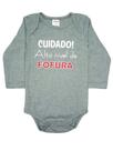 Body Bebê ML (P/M/G) - Cuidado! Alto nível de Fofura - Barato Bebê - Verde Mescla Body Bebê ML (P/M/G) - Cuidado! Alto nível de Fofura - Barato Bebê - Verde Mescla