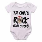 Body Bebê Premium infantil eu curto rock com o vovo Body Bebê Premium infantil eu curto rock com o vovo