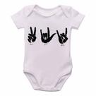 Body Bebê Premium infantil paz love rock Body Bebê Premium infantil paz love rock