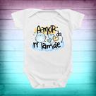 Body Bebê Roupinha de Bebê Amor da Mamãe Menino Azul Presente