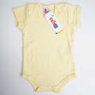 Body Bebê Suedine Manga Curta Amarelo Liso