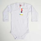 Body Bebê Suedine Manga Longa Branco Liso