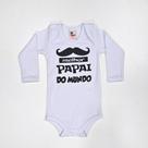 Body Bebê Suedine Manga Longa Branco Melhor Papai Body Bebê Suedine Manga Longa Branco Melhor Papai