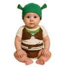 Body Bebe Temático Mesversário Shrek com touca Body Bebe Temático Mesversário Shrek com touca