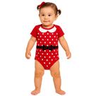 Body Bebê Temático Minnie Vermelho Suedine 100% Algodão