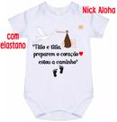 body bebê titio e titia preparem o coração estou a caminho cód 2353 body bebê titio e titia preparem o coração estou a caminho cód 2353