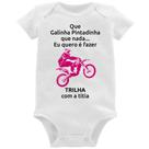 Body Bebê Trilha com a titia (moto rosa) - Foca na Moda Body Bebê Trilha com a titia (moto rosa) - Foca na Moda