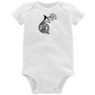 Body Bebê Trompa Notas Musicais - Foca na Moda Body Bebê Trompa Notas Musicais - Foca na Moda