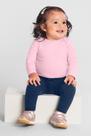 Body bebê unissex manga longa em cotton Brandili-Rosa Body bebê unissex manga longa em cotton Brandili-Rosa