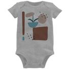 Body Bebê Vaso de Planta Minimalista Abstrato - Foca na Moda Body Bebê Vaso de Planta Minimalista Abstrato - Foca na Moda