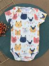 Body Bebê Verão Estampa Gatos Body Bebê Verão Estampa Gatos