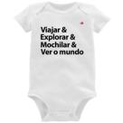Body Bebê Viajar & Explorar & Mochilar & Ver o mundo - Foca na Moda Body Bebê Viajar & Explorar & Mochilar & Ver o mundo - Foca na Moda