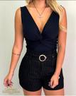 Body Blusa Feminina Social Decote Nó Trançado Regata Decote