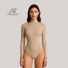 Body bori feminino manga longa gola alta suplex costura reforçada qualidade premium look casual moda confortavel